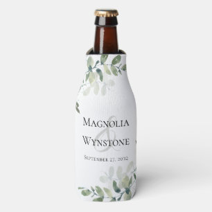 Rafraichisseur De Bouteilles Monogramme Mariage Eucalyptus