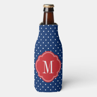 Rafraichisseur De Bouteilles Monogramme rouge blanc et bleu Pois