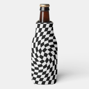 Rafraichisseur De Bouteilles Motif À damiers dépoli noir et blanc