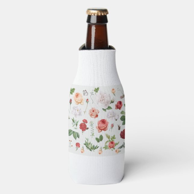 Rafraichisseur De Bouteilles Motif à fleurs, Rose (Bottle Devant)