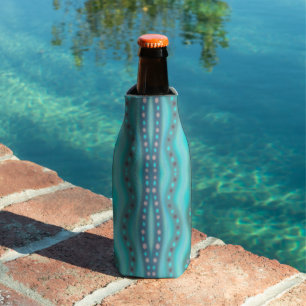Rafraichisseur De Bouteilles Motif abstrait de verre de plage dichroïque givré