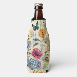 Rafraichisseur De Bouteilles Motif aquarelle botanique côtier coloré