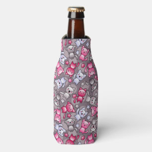 Rafraichisseur De Bouteilles motif avec les chats mignons de griffonnage de