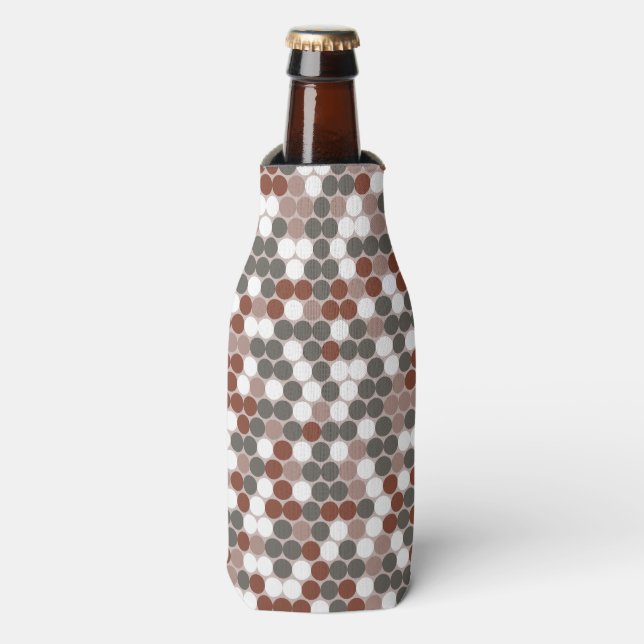Rafraichisseur De Bouteilles Motif de camo rétro avec points verts et rouges (Bottle Devant)