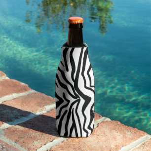 Rafraichisseur De Bouteilles Motif de fourrure de peau de zèbre noir et blanc 