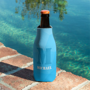 Rafraichisseur De Bouteilles Motif de maillage géométrique cyan bleu clair