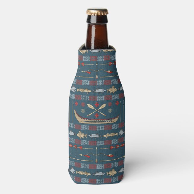 Rafraichisseur De Bouteilles Motif de pêche ethnique (Bottle Devant)