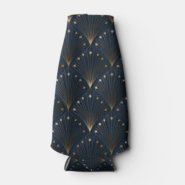 Rafraichisseur De Bouteilles Motif déco bleu et or (Devant)