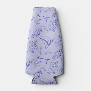 Rafraichisseur De Bouteilles Motif d'une ligne d'animal marin et voilier