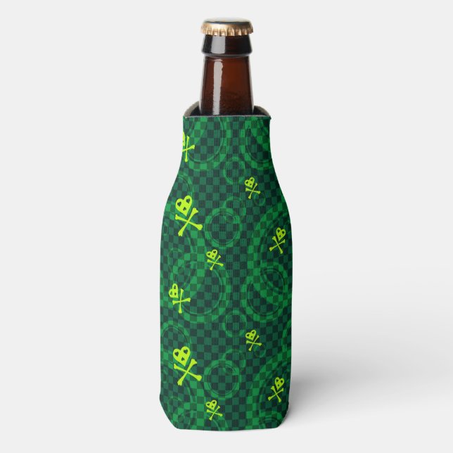 Rafraichisseur De Bouteilles Motif Emo Vert Avec Cercles (Bottle Devant)