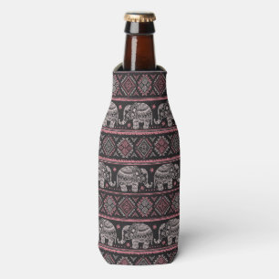 Rafraichisseur De Bouteilles Motif ethnique noir d'éléphant