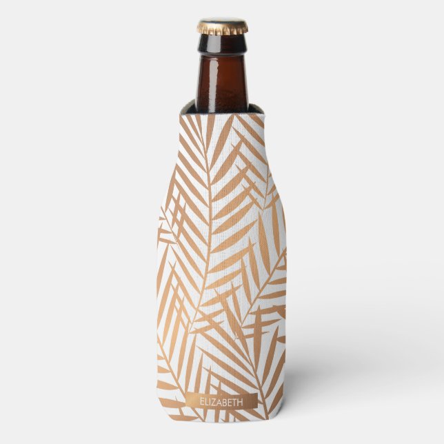 Rafraichisseur De Bouteilles Motif feuille de palmier d'or (Bottle Devant)