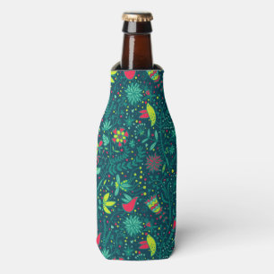Rafraichisseur De Bouteilles Motif floral avec des oiseaux de bande dessinée