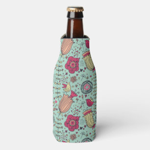 Rafraichisseur De Bouteilles Motif floral de bande dessinée avec des oiseaux