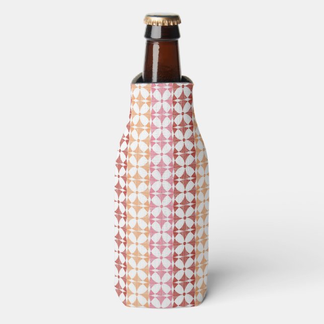 Rafraichisseur De Bouteilles Motif géométrique rouge rayures ikat (Bottle Devant)
