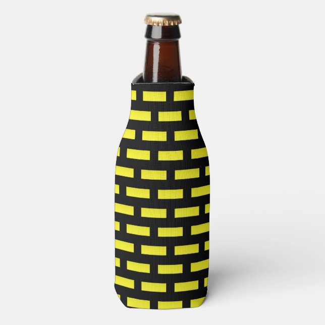 Rafraichisseur De Bouteilles Motif mural noir et jaune (Bottle Devant)