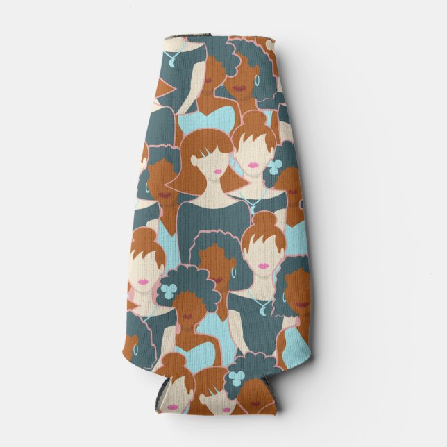 Rafraichisseur De Bouteilles Motif sans couture avec filles noires et blanches (Devant)