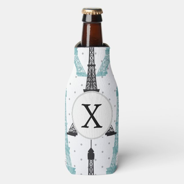 Rafraichisseur De Bouteilles Motif tour Monogram Aqua Chic Eiffel (Bottle Devant)