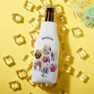 Rafraichisseur De Bouteilles Multiphoto Collage moderne Nom personnalisé