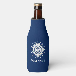 Rafraichisseur De Bouteilles Nautical Boat Name Ancre Rope Stars Bleu