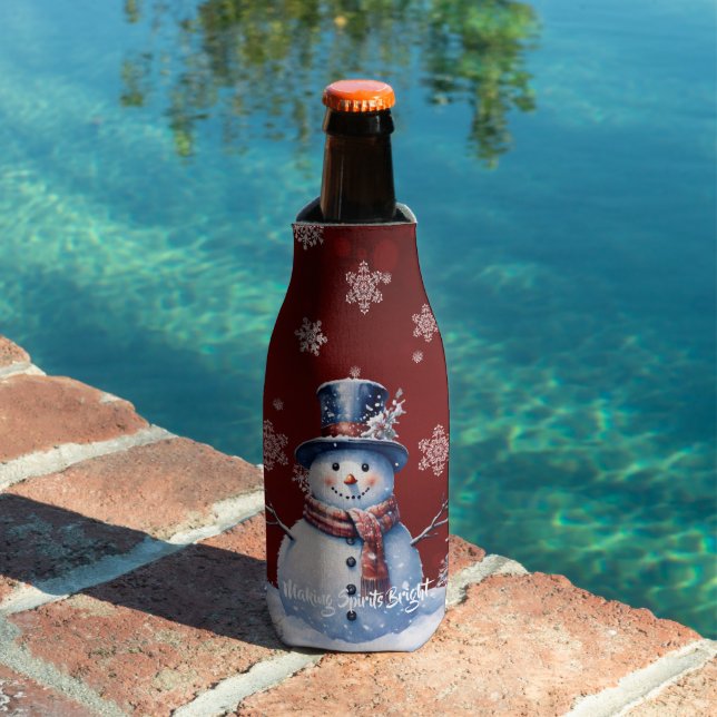 Rafraichisseur De Bouteilles Noël de la forêt d'hiver | Red (Piscine in situ)
