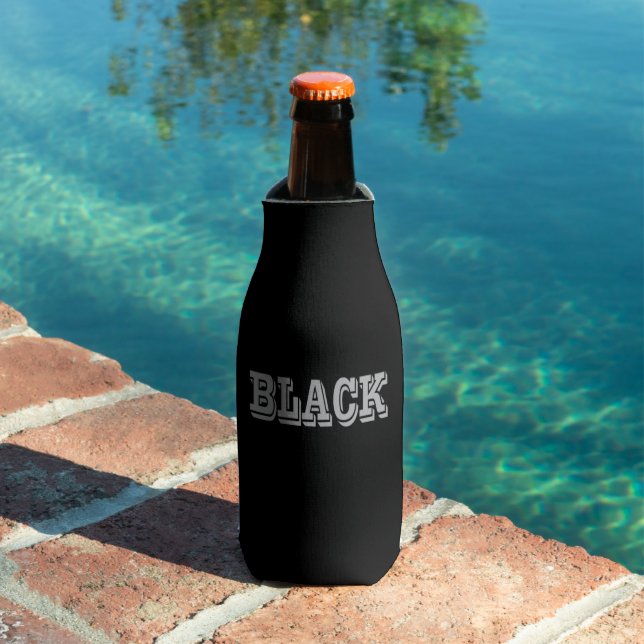 Rafraichisseur De Bouteilles Noir Avec Texte Gris Sur Couleur Solide Noir (Piscine in situ)