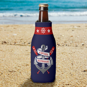 Rafraichisseur De Bouteilles Nom de coutume de bleu marine de capitaine Anchor