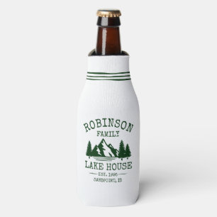 Rafraichisseur De Bouteilles Nom de famille Lake House Forest Green Trees