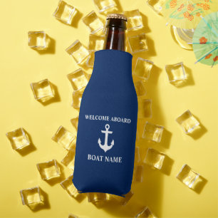 Rafraichisseur De Bouteilles Nom du bateau nautique Ancre Marine Accueil bleu M