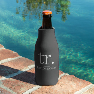 Rafraichisseur De Bouteilles Nom monogramme simple Personnalisé