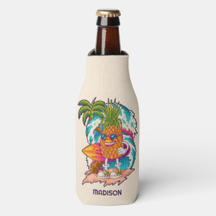 Rafraichisseur De Bouteilles Nom personnalisé Surfing Pineapple