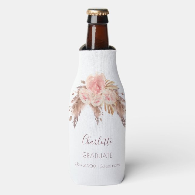 Rafraichisseur De Bouteilles Pampa rose fleurie pâturée (Bottle Devant)