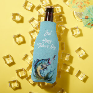 Rafraichisseur De Bouteilles Papa Bonne Fête des Pères Bleu Gros Poisson Frappa