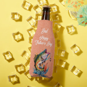 Rafraichisseur De Bouteilles Papa Bonne Fête des Pères Orange Gros Poisson Frap