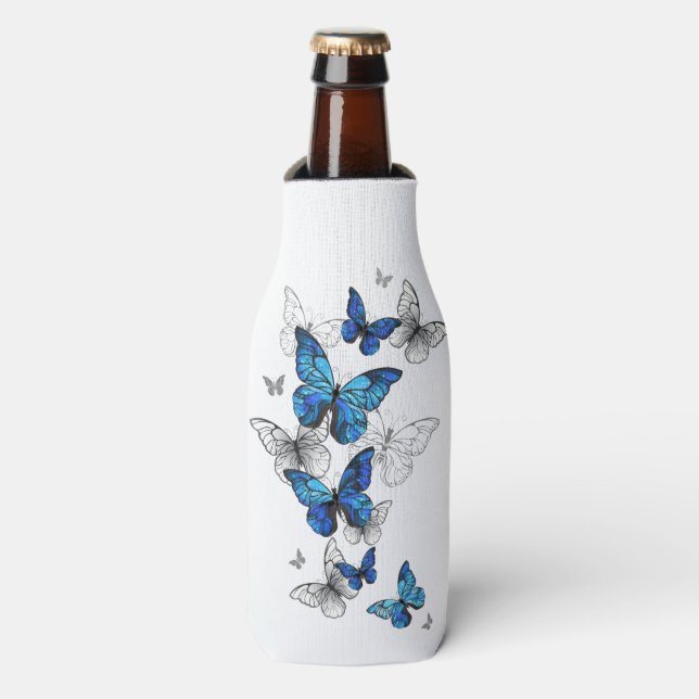 Rafraichisseur De Bouteilles Papillons volants bleus Morpho (Bottle Devant)