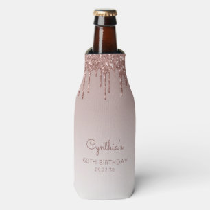 Rafraichisseur De Bouteilles Parties scintillant d'or Rose personnalisé 60e ann