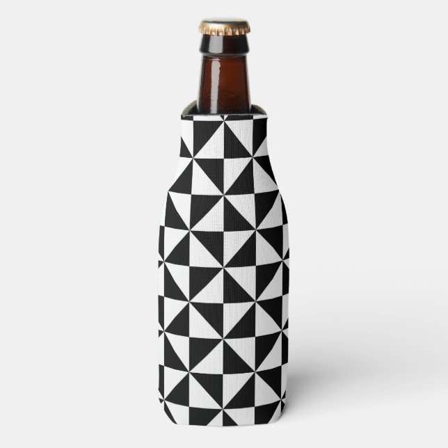 Rafraichisseur De Bouteilles Patters triangulaires noirs et blancs (Bottle Devant)