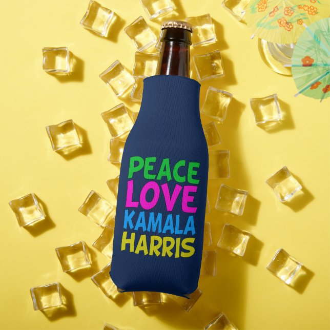 Rafraichisseur De Bouteilles Peace Love Kamala Harris Cute Blue (Été in situ)