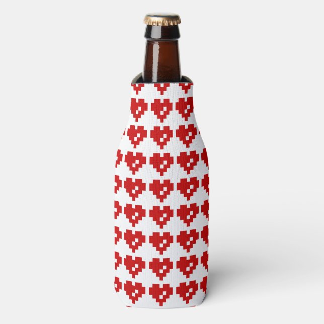 Rafraichisseur De Bouteilles Pixel Coeur 8 bits Amour (Bottle Devant)