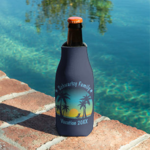 Rafraichisseur De Bouteilles Plage tropicale vintage Coucher de soleil d'été Pa