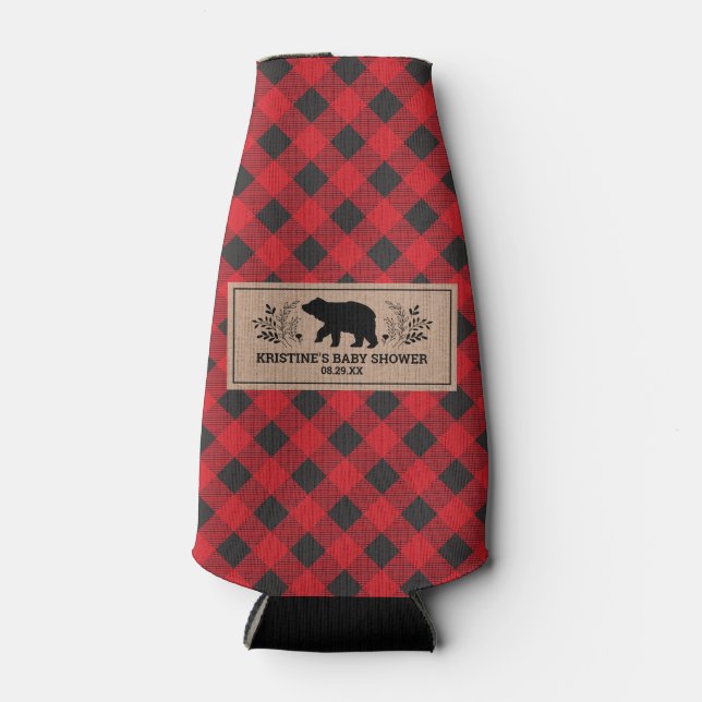 Rafraichisseur De Bouteilles Plaid de bisons de bûcheron Kraft personnalisé (Devant)