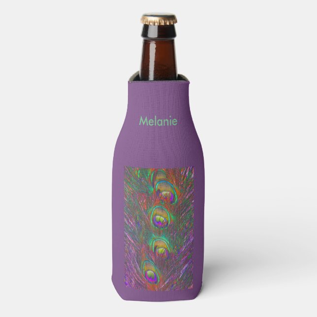 Rafraichisseur De Bouteilles Plumes Peacock Tinsel de Noël (Bottle Devant)