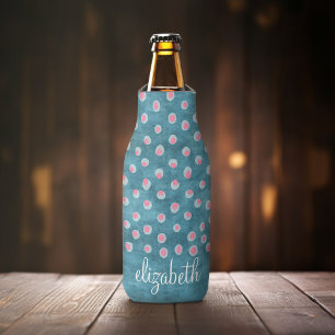 Rafraichisseur De Bouteilles Pois malpropre d'aquarelle - bleu et rose