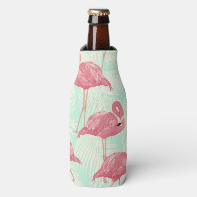 Rafraichisseur De Bouteilles Preppy Chic Elegant Pink Flamingo Motif (Bottle Devant)