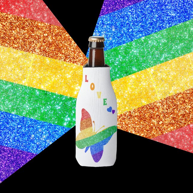 Rafraichisseur De Bouteilles Pride LGBTQA+ papillon arc-en-ciel (Créateur téléchargé)