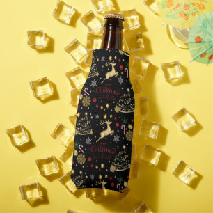 Rafraichisseur De Bouteilles Red Gold Reindeer Joyeux sapin de Noël