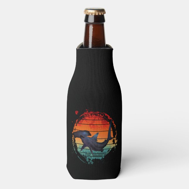 RAFRAICHISSEUR DE BOUTEILLES REQUIN MARTEAU COUCHER DE SOLEIL VINTAGE (Bottle Devant)