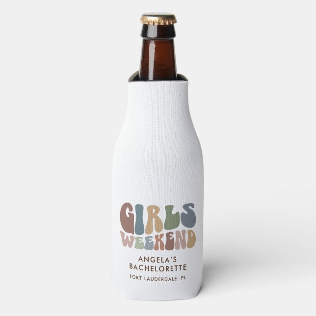 Rafraichisseur De Bouteilles Retro Bachelorette Girls Weekend Bride Party (Bottle Devant)