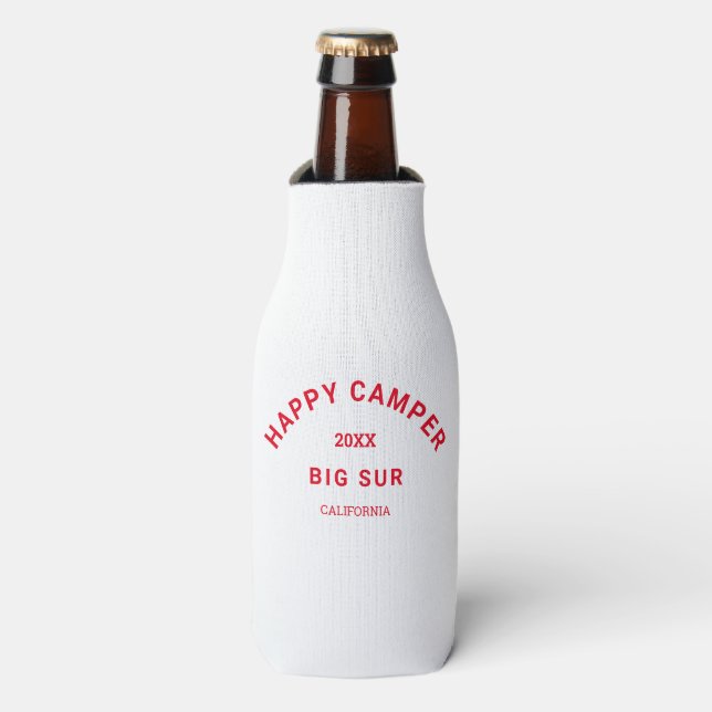 Rafraichisseur De Bouteilles Retro Red Happy Campers Crest Camp Crew (Bottle Devant)