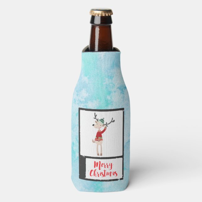 Rafraichisseur De Bouteilles Rindeer De Noël Dans Un Gros Chaud (Bottle Devant)